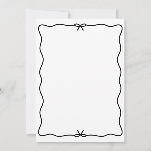 Invitation Menu Mariage main-tiré moderne (Dos)