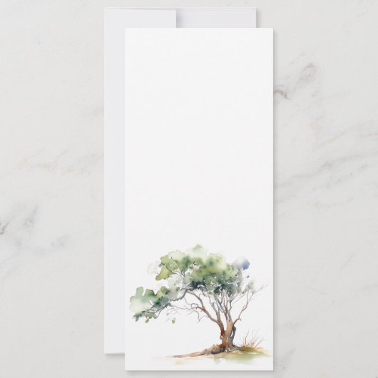 Invitation Menu Mariage minimal Aquarelle Botanique (Dos)