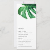 Invitation Menu Mariage minimaliste Feuille de palme tropical (Devant)