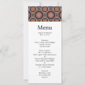 Invitation Menu Mariage Motif Fleur et Formes d'Étoile (Devant)