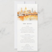 Invitation Menu Mariage Nashville City Skyline Watercolor (Devant)