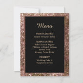 Invitation Menu Mariage Parties scintillant or rose (Devant)