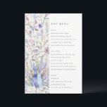 Invitation Menu Mariage Peacock Soft Classé Ornate Aquarelle<br><div class="desc">Classy Ornate Watercolor Peacock Collection - c'est une élégante aquarelle Illustration de paon floral pastel aquarelle, avec une touche minimaliste moderne. Idéal pour vos mariage et fêtes de classe moderne. Il est très facile de customiser, avec vos données personnelles. Si vous avez besoin d'un autre produit correspondant ou de la...</div>