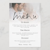 Invitation Menu Mariage photo de script moderne (Devant)