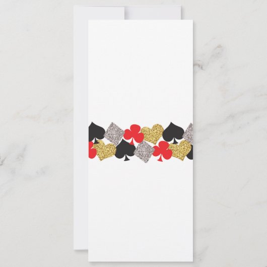 Invitation Menu Mariage Réception Las Vegas Casino Card (Dos)