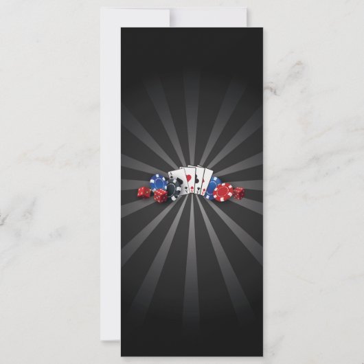 Invitation Menu Mariage Réception Las Vegas Casino Card (Dos)