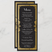 Invitation Menu Mariage Réception Rustique Art Déco des année (Devant / Derrière)