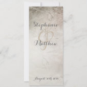 Invitation Menu Mariage Roses roses vintages (Dos)