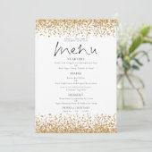 Invitation Menu Mariage Script Parties scintillant or imprima (Debout devant)