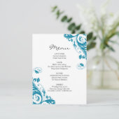 Invitation Menu Mariage turquoise (Debout devant)