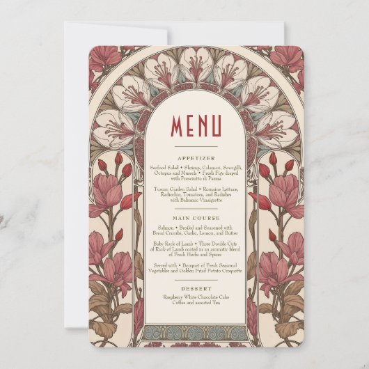 Invitation Menu Mariage Vintage (Devant)