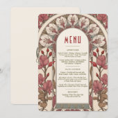 Invitation Menu Mariage Vintage (Devant / Derrière)