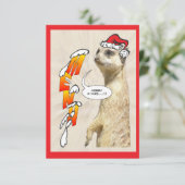 Invitation Menu Meerkat de Noël Furry (Debout devant)