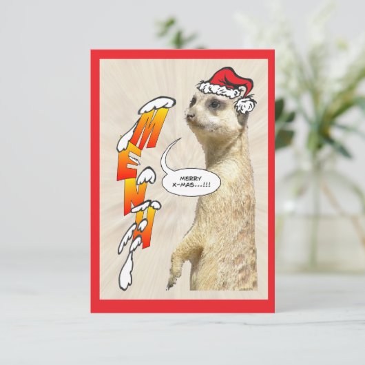 Invitation Menu Meerkat de Noël Furry (Debout devant)