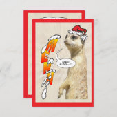 Invitation Menu Meerkat de Noël Furry (Devant / Derrière)