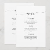 Invitation Menu modèle de texte élégant (Devant / Derrière)