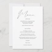 Invitation Menu moderne chic gris & blanc (Devant)