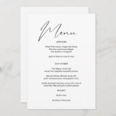 Invitation Menu moderne chic noir & blanc (Devant / Derrière)