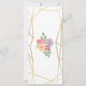 Invitation Menu Or Fête Mariage Cadres Rustique Fleur (Dos)