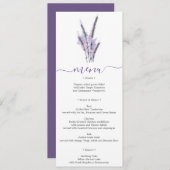Invitation Menu ou Fête des mariées du Mariage de lavande min (Devant / Derrière)