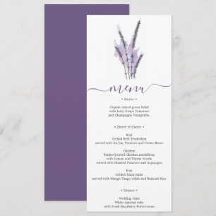 Invitation Menu ou Fête des mariées du Mariage de lavande min