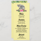 Invitation Menu Oursons Koalas Aquarelle Maman & Bébé (Devant / Derrière)