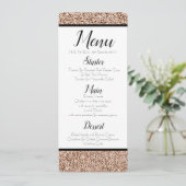 Invitation Menu Parties scintillant Gold Faux rose (Debout devant)