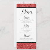Invitation Menu Parties scintillant Ruby Red Faux (Devant)