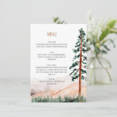 Invitation Menu Paysage Montagnard Rustique Élégant (Debout devant)