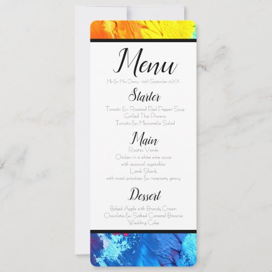 Invitation Menu Peinture Rainbow (Devant)