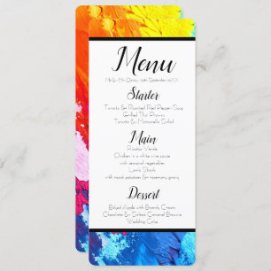 Invitation Menu Peinture Rainbow