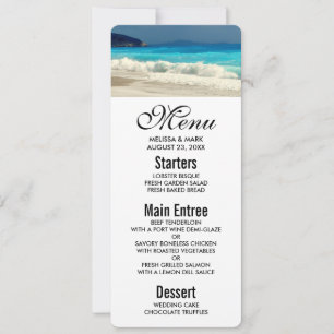 Invitation Menu Photo de Plage de Mer Bleue Turquoise Scéniqu