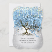 Invitation Menu Pot Mason Bleu Coeur Feuille Arbre Aquarelle (Dos)