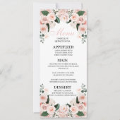 Invitation Menu Quinceanera Floral Rose (Devant)