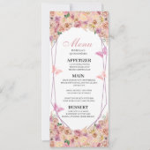 Invitation Menu Quinceanera Floral Rose (Devant)