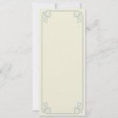 Invitation Menu Réception de Mariage Bibliothèque Rustique li (Dos)