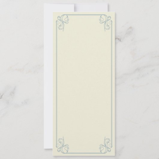 Invitation Menu Réception de Mariage Bibliothèque Rustique li (Dos)