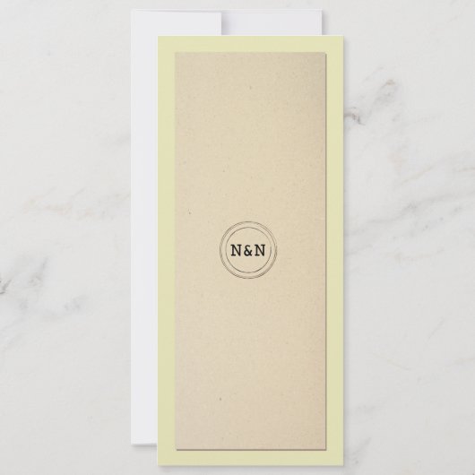 Invitation Menu Réception de Mariage Bibliothèque Rustique Me (Dos)