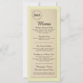 Invitation Menu Réception de Mariage Bibliothèque Rustique Me (Devant)