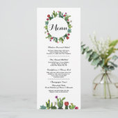 Invitation Menu Réception de Mariage Cactus Fiesta Menus Mexi (Debout devant)