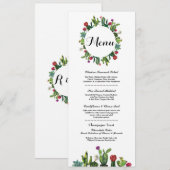 Invitation Menu Réception de Mariage Cactus Fiesta Menus Mexi (Devant / Derrière)