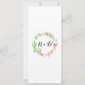 Invitation Menu Réception de Mariage Cactus Fiesta Menus Mexi (Dos)