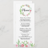 Invitation Menu Réception de Mariage Cactus Fiesta Menus Mexi (Devant / Derrière)