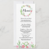 Invitation Menu Réception de Mariage Cactus Fiesta Menus Mexi (Devant)