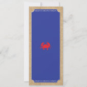 Invitation Menu Réception de Mariage Crab Boil Plage (Dos)