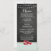 Invitation Menu Réception de Mariage Écrevisses Cuites au Cou (Devant)