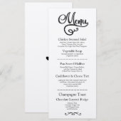 Invitation Menu Réception de Mariage Élégant Kraft Script (Devant / Derrière)