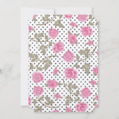 Invitation MENU RÉCEPTION DE MARIAGE rose/noir (Dos)