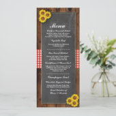 Invitation Menu Réception de Mariage Rustique Bois à Craie Ro (Debout devant)