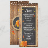 Invitation Menu Réception de Mariage Rustique Citrouille Cart (Devant / Derrière)